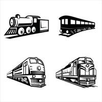 Retro Railway Engine Outline vector