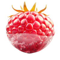 Fresh juicy raspberry tiny bubbles a vibrant red color png