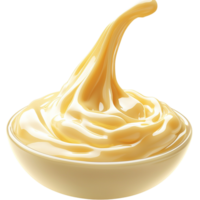 Smooth creamy swirl of mayonnaise in a bowl a glossy texture png