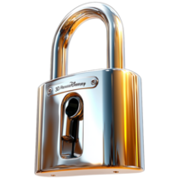 Shiny metallic padlock a secure keyhole reflective surface png