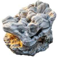 Large textured rock formation layered patterns rough edges png