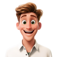 Hsome young man a bright smile brown hair png