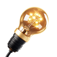 Glowing light bulb intricate filaments shining brightly png