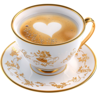 Luxurious cup of coffee heartshaped latte png