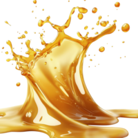 Thick golden honey splashing in the air a smooth glossy texture png