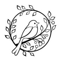 Minimalist bird design illustration for modern art vector