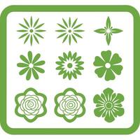 Floral design set green color. vector