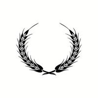 Elegant wheat wreath laurel in monochrome style vector