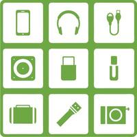 Icons technology symbols electronic digital design vector