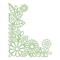 Floral silhouettes minimalist frame elegant design vector