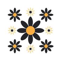 Simple daisy pattern repeating floral design seamless art vector