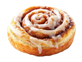 Delicious Cinnamon Roll with Icing isolated on transparent background png