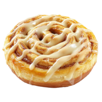 Delicious Cinnamon Roll with Icing isolated on a transparent background png