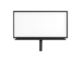 Empty advertising billboard frame isolated on transparent background png