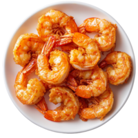 fried shrimps on a plate isolated on transparent background png