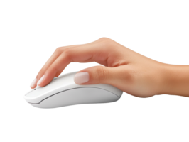 Hand clicking on computer mouse isolated on transparent background png