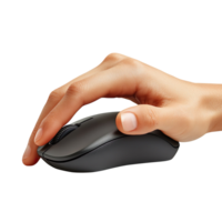 Hand clicking on computer mouse isolated on a transparent background png