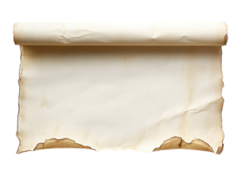 Horizontal Old Scroll paper isolated on transparent background png