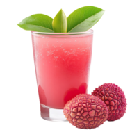 Lychee juice in a glass isolated on transparent background png