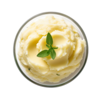 Mashed potatoes top view isolated on transparent background png
