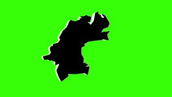 green screen 3d map of Norton in Virginia video