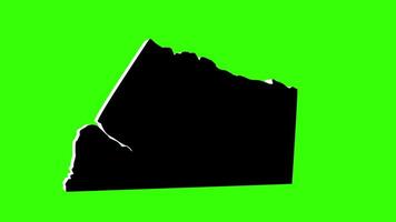 green screen 3d map of Mecklenburg County in Virginia video