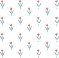 Seamless Red Tulip Pattern Simple and Stylish Botanical Illustration vector