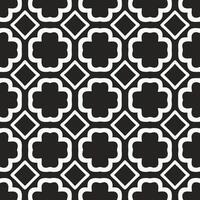 Black and White Moroccan Tile Pattern Elegant Geometric Design vector
