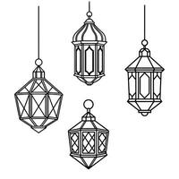 Hand drawn Ramadan Kareem lantern vectors