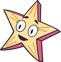 A cartoon star with a smile on its face vector