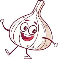 A cartoon onion character running and smiling vector