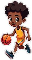Cartoon boy basketball player vector