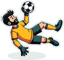 A cartoon soccer player kicking the ball vector