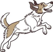 A dog running vector