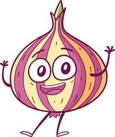 A cartoon onion character with arms outstretched vector