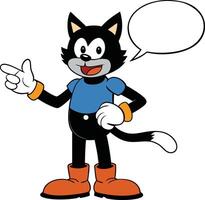 Cat in vibrant attire, features speech bubble vector