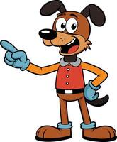 Dog with an enthusiastic expression, pointing confidently towards an unseen direction vector