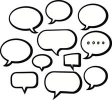 Speech bubbles in various shapes and sizes vector