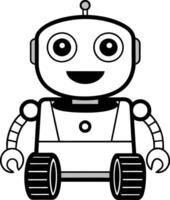 Friendly robot with expressive eyes and a welcoming smile vector