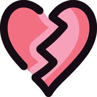 Broken heart, rendered in a vibrant graphic style vector