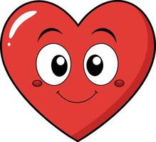 Heart with a big smile and expressive eyes vector