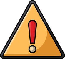 A yellow warning sign with an exclamation mark vector