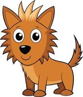 Dog with large eyes and a happy expression, radiating warmth and joy. vector