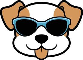 Dog with a happy expression and sunglasses vector