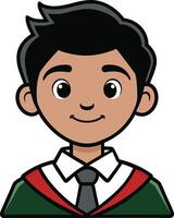 A cartoon boy wearing a tie and a green shirt vector