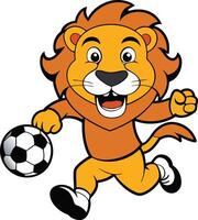 Lion soccer player vector