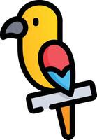 A cartoon bird sitting on a branch vector