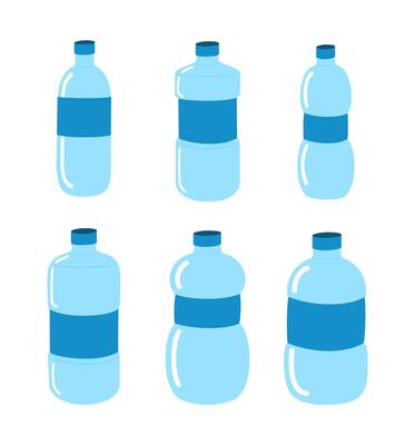 illustration of various water bottle plastic. mineral water bottle illustration.