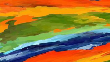 Vivid Abstract Painting with Dynamic Colors and Brushstroke Patterns vector
