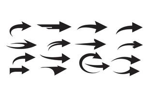 Stylish Moving Arrows Dynamic Black Set vector